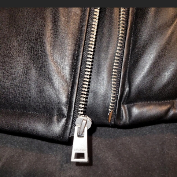 Levi faux leather biker puffer jacket - Picture 3 of 5
